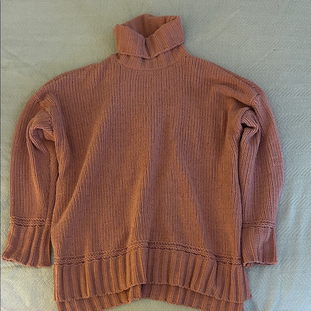 Aerie Dusty Rose Turtleneck Sweater